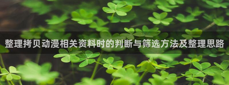 拷贝动漫:整理拷贝动漫相关资料时的判断与筛选方法及整理思路